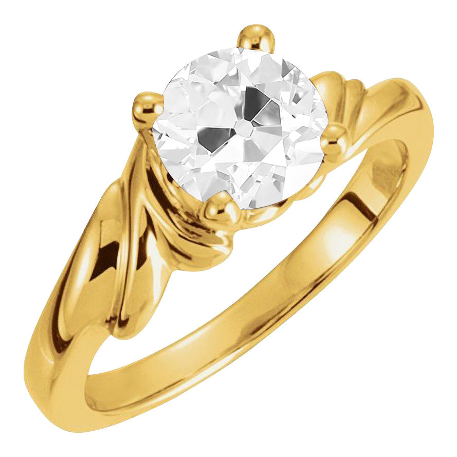 Round Earth Mined Natural Real Diamond ( Not Lab Grown ) Yellow Gold Solitaire Ring Prong Set 3.50 Carats