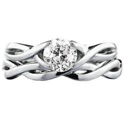 Round Engagement Ring Old Miner Real Diamond 1 Carat Infinity Shank