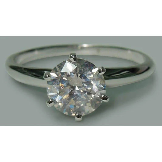 Round Genuine Diamond 1.75 Carat Engagement Solitaire Ring White Gold 14K New