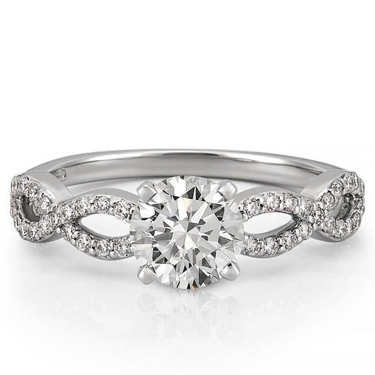 Round Genuine Diamond Anniversary Fancy Ring 1.20 Carats 14K White Gold