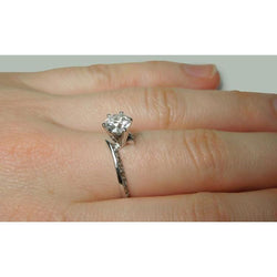 Round Genuine Natural Earth Mined Diamond Anniversary Ring 1.36 Carats Jewelry New White Gold 14K