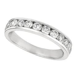 Round Genuine Diamond Channel Set Jewelry Band 2.40 Carats White Gold 14K