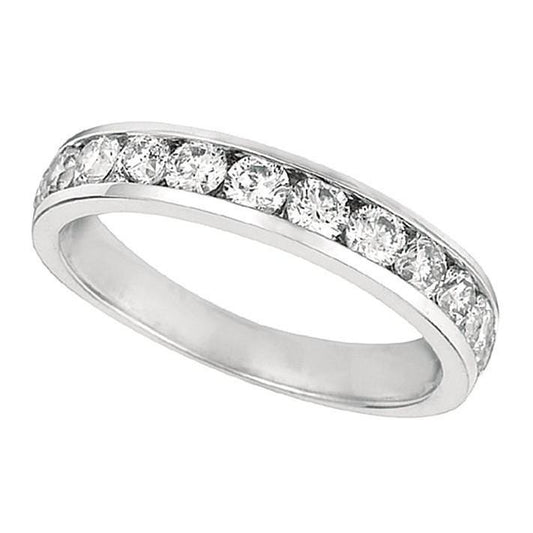 Round Genuine Diamond Channel Set Jewelry Band 2.40 Carats White Gold 14K