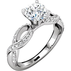 Round Genuine Diamond Engagement Anniversary Ring 1.95 Carat Jewelry WG 14K