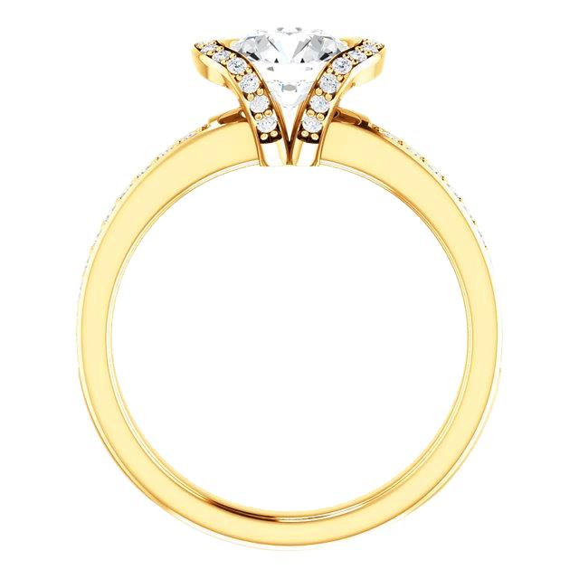 Round Genuine Diamond Engagement Ring 1.85 Carats Yellow Gold 14K Jewelry New