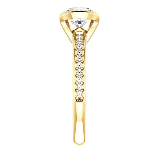 Round Genuine Diamond Engagement Ring 1.85 Carats Yellow Gold 14K Jewelry New