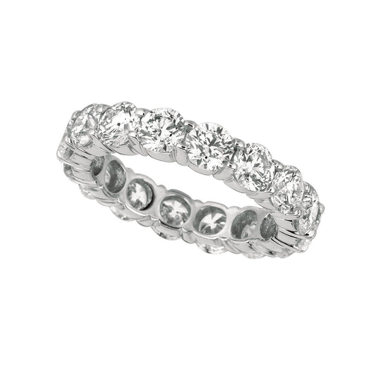 Round Genuine Diamond Eternity Band 4.80 Carats 18K White Gold