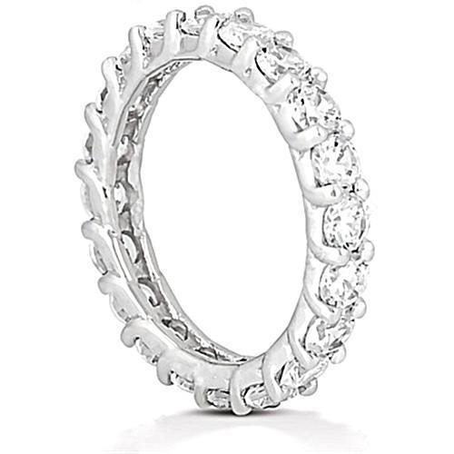 Round Genuine Diamond Gold Jewelry Engagement Eternity Band New 3 Ct.