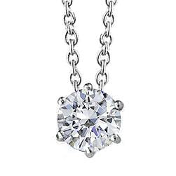 Round Genuine Diamond Solitaire Pendant 1 Carat White Gold Women Jewelry