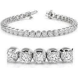 Round Genuine Diamond Tennis Bracelet White Gold 14K Women Jewelry 5.75 Ct