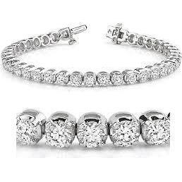 Round Genuine Diamond Tennis Bracelet White Gold 14K Women Jewelry 5.75 Ct