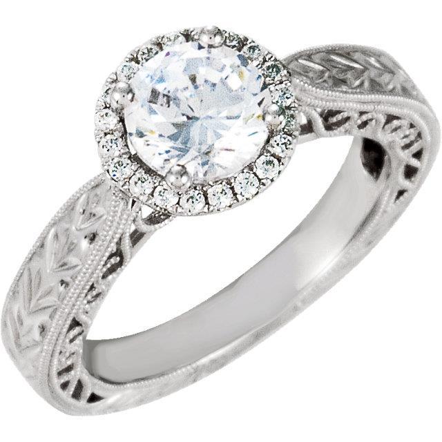 Round Genuine Diamond Vintage Style Halo Ring 1.66 Carats Filigree Jewelry