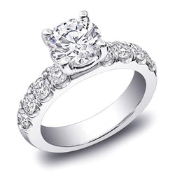 Round Genuine Diamond Wedding Ring 2.70 Ct New White Gold 14K Prong Setting