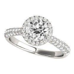 Round Halo Anniversary Ring Old Miner Natural Diamond Pave Set 4.50 Carats