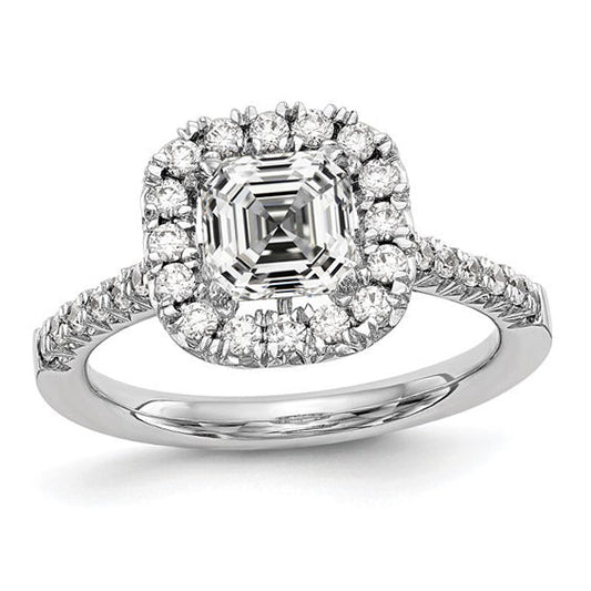 Asscher Brilliant Diamond ring in 14K White Gold – main view