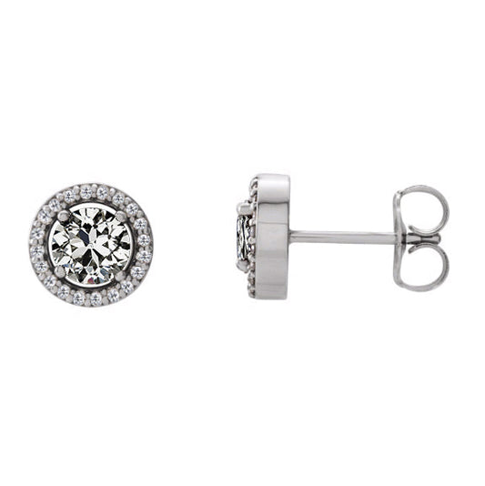 Authentic Fine Diamond Stud Earrings – main view