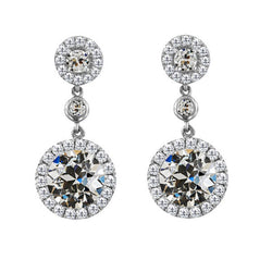 Sophisticated Old Mine Cut Brilliant Diamond Earrings – 1 ct 14K