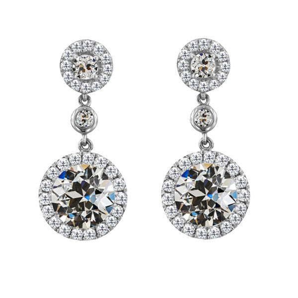 Natural Brilliant Diamond Earrings 1 ct 14K White Gold – main view