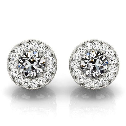 Earrings 14 Karat White Gold with Fine Diamond – main view