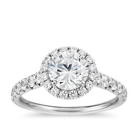 Round Halo Genuine Diamond Wedding Ring 1.50 Carats