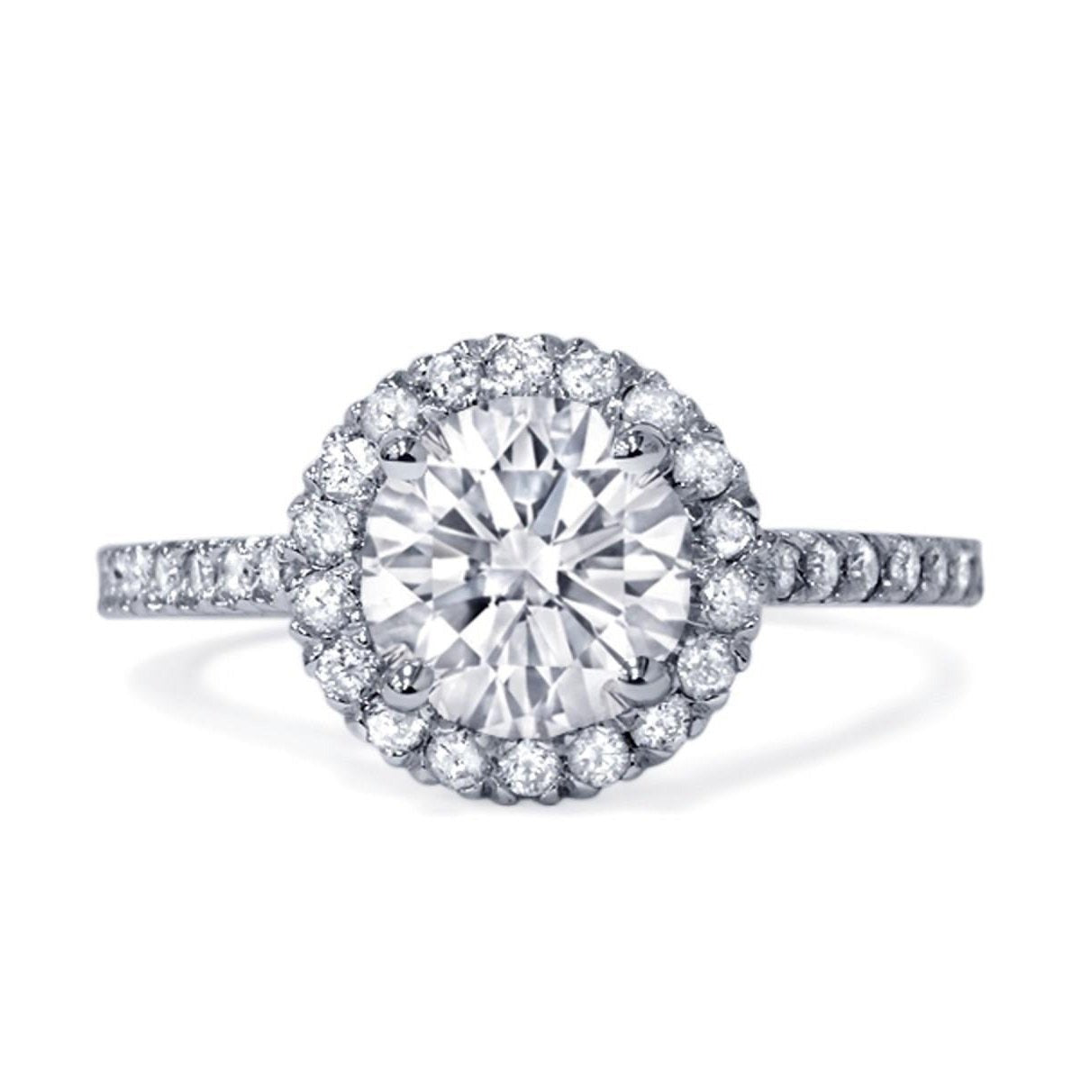 Round Halo Genuine Diamond Wedding Ring 2.25 Ct.