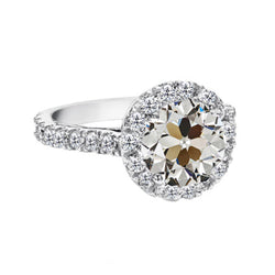 Earth-Mined Diamond Halo Engagement Ring 3 ct – 14 Karat White