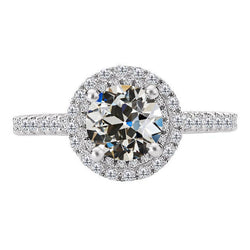 Luxury Brilliant Diamond Halo Setting Ring – 4 ct 14 Karat White