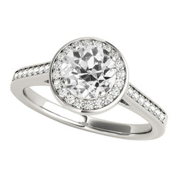 Round Halo Ring Old Miner Real Natural Earth Mined Diamonds 3.50 Carats Gold Ladies Jewelry