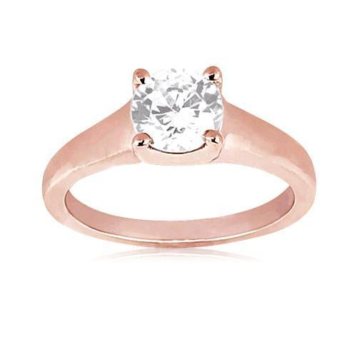 Round Natural Diamond 1.51 Carats Rose Gold 14K Solitaire Ring New