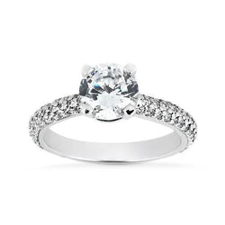 Round Natural Earth Mined Diamond 1.52 Carat Engagement Anniversary Ring White Gold 14K