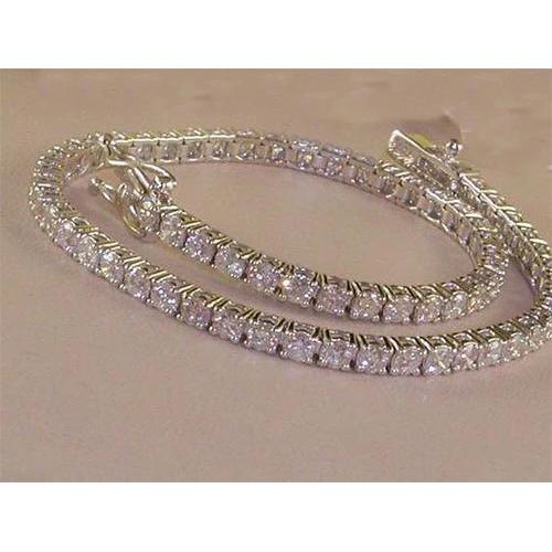 Round Natural Diamond 16 Carat Tennis Bracelet