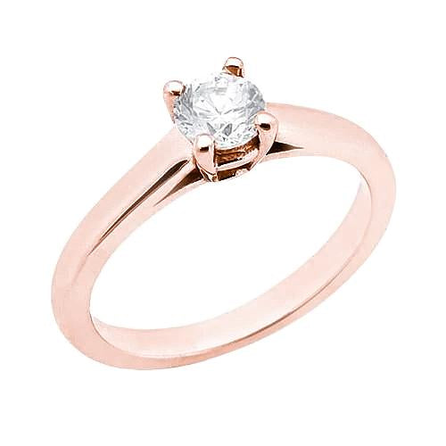 Round Natural Diamond 2.25 Ct. Solitaire Rose Gold Ring New