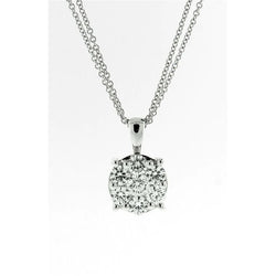 Round Natural Earth Mined Diamond 3.75 Ct Pendant Necklace White Gold 14K