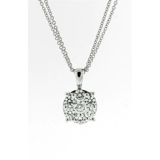 Round Natural Diamond 3.75 Ct Pendant Necklace White Gold 14K