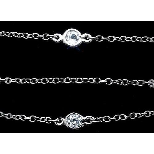 Round Natural Diamond Bracelet Bezel Set 1.50 Carats Women Jewelry