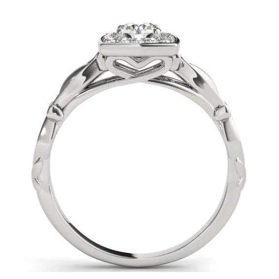 Round Natural Diamond Engagement Anniversary Halo Ring 1.10 Carat 