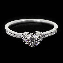 Round Natural Diamond Engagement Ring 1.50 Carats White Gold