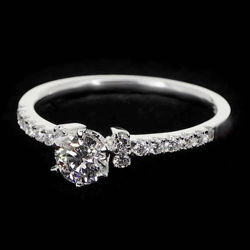 Round Natural Diamond Ring 1.50 Carats White Gold