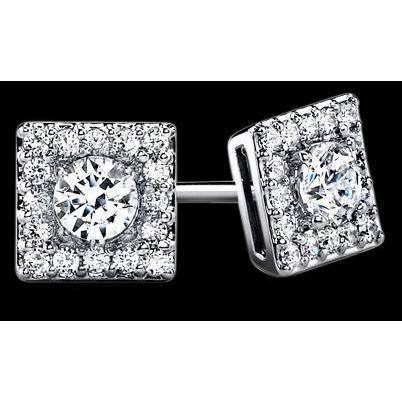 Round Natural Diamond Studs 3 Carat Earrings Halo