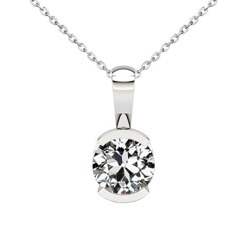 Genuine Fine Diamond Drop Pendant 1.50 ct 14 Karat White Gold – main view