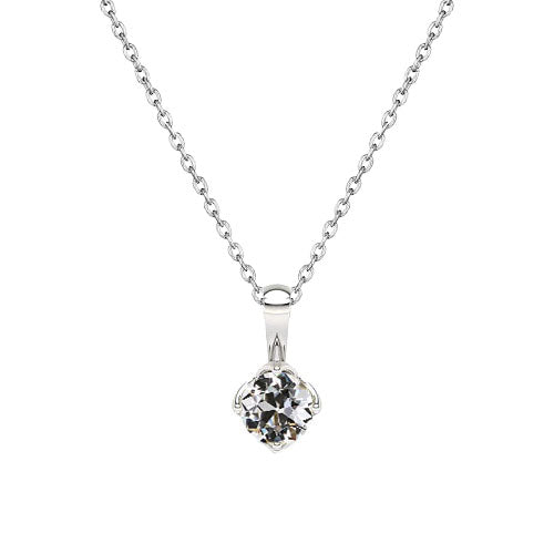 Earth-Mined Brilliant Diamond Drop Pendant 1 ct 14K White Gold – main view