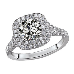 Luxury Brilliant Diamond Halo Engagement Ring – 1.50 ct 14K