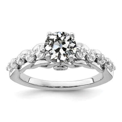 Round Old Cut Genuine Diamond Anniversary Ring 3 Carats Ladies Jewelry