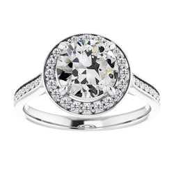 Shimmering Fine Diamond Solitaire Ring with Accents 3.50 ct