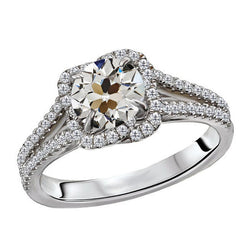 Real Anniversary Band Brilliant Diamond Halo Setting Ring 4 ct