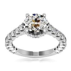 Round Old Cut Natural Earth Mined Diamond Wedding Ring Gold Ladies Jewelry 8.50 Carats
