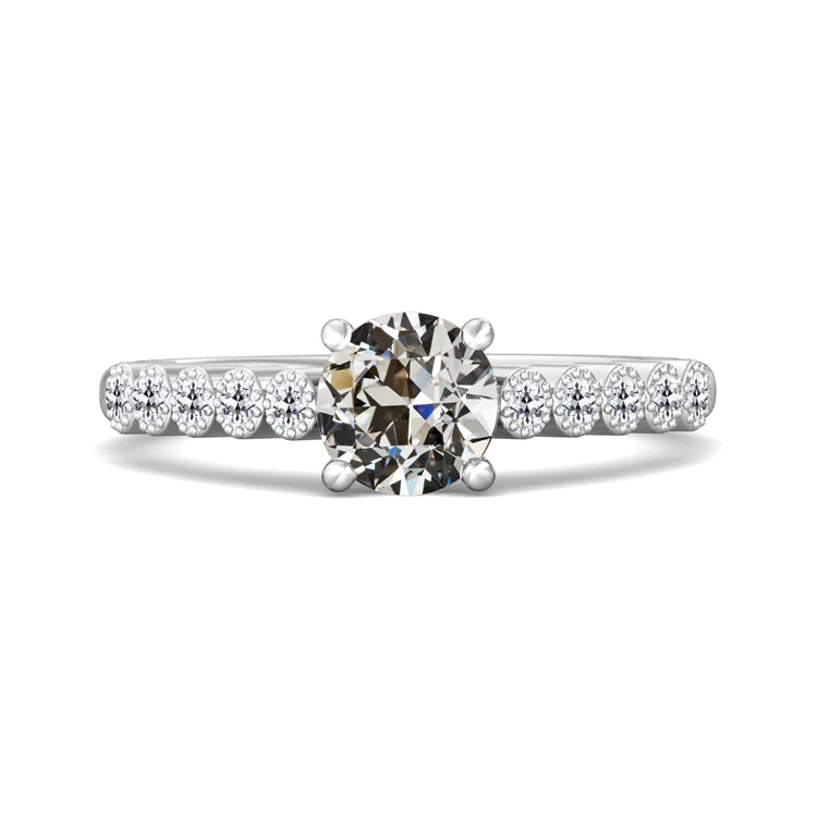 Round Old Cut Real Diamond Anniversary Ring With Accents 2.50 Carats