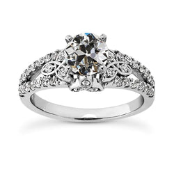 Round Old Cut Real Natural Earth Mined Diamond Ring Trinity Knot Split Shank 4.75 Carats