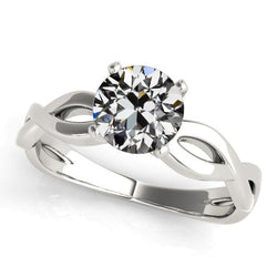 Round Old Cut Real Diamond Solitaire Ring Prong Infinity Style 2 Carats