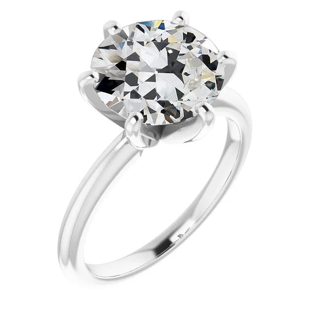 Genuine Brilliant Diamond Solitaire Engagement Ring – main view